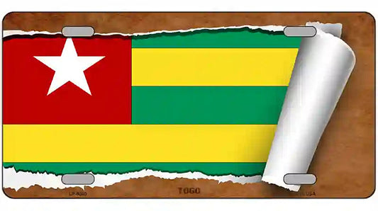 Togo Flag Scroll Metal Novelty License Plate