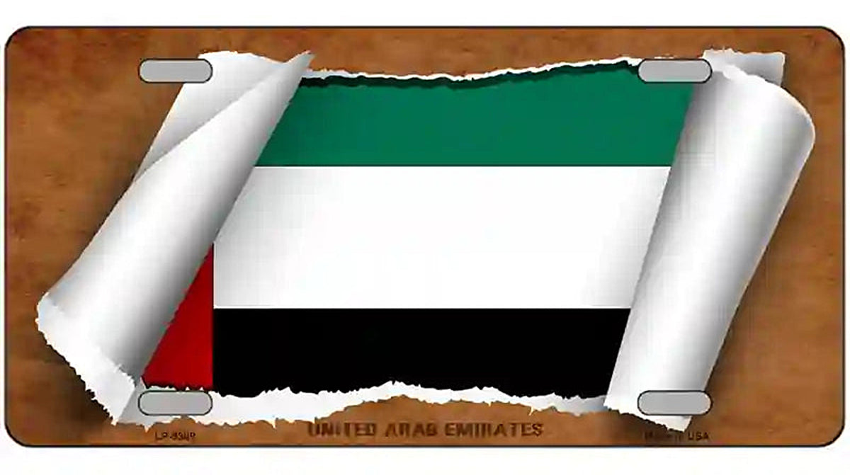 United Arab Emirates Flag Scroll Metal Novelty License Plate