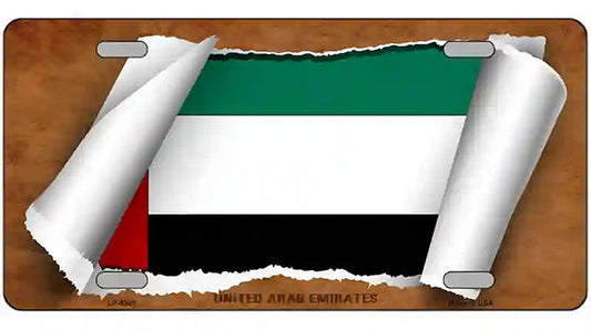 United Arab Emirates Flag Scroll Metal Novelty License Plate