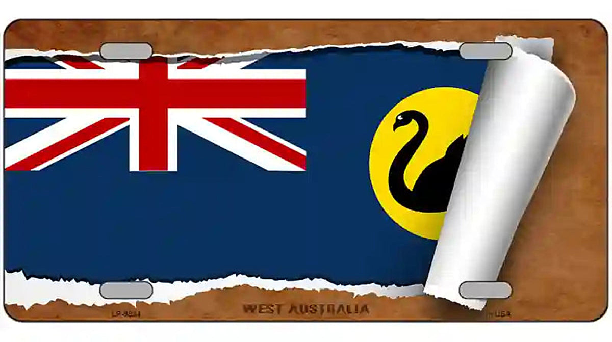 West Australia Flag Scroll Metal Novelty License Plate