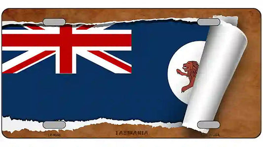 Tasmania Flag Scroll Metal Novelty License Plate