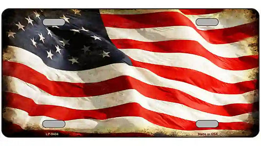 American Vintage Flag Novelty Metal License Plate