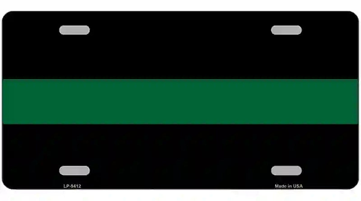 Thin Green Line Novelty Metal License Plate
