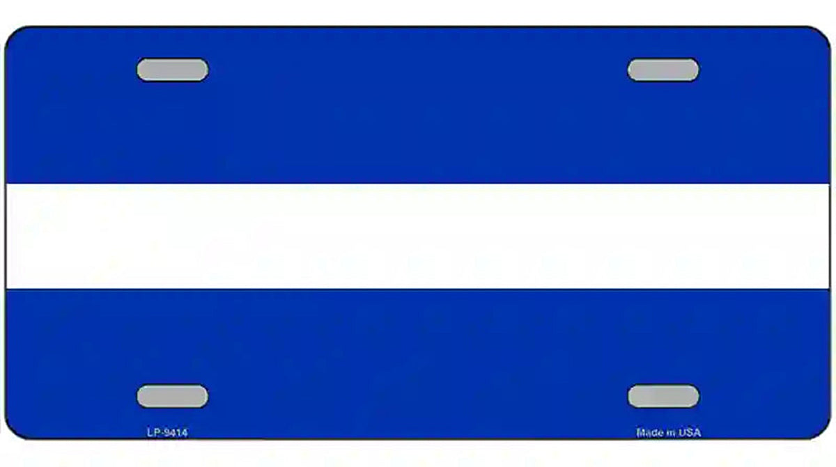 Thin White Line On Blue Novelty Metal License Plate