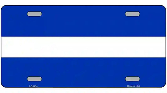 Thin White Line On Blue Novelty Metal License Plate