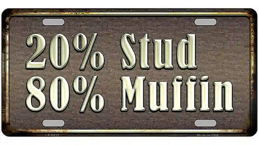20 Percent Stud Novelty Metal License Plate