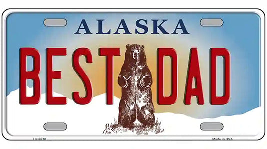 Best Dad Alaska State Novelty Metal License Plate