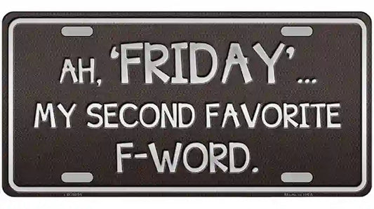 Friday Novelty Metal License Plate