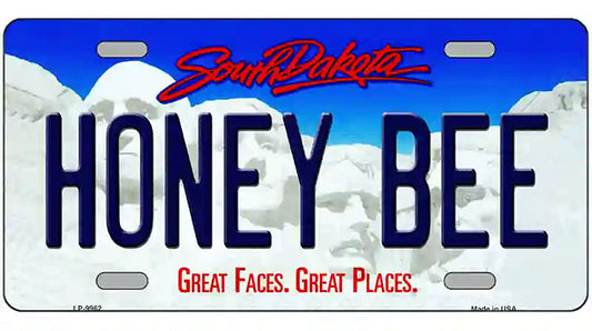 Honey Bee South Dakota Metal Novelty License Plate