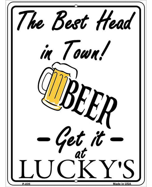 Best Head in Town Metal Novelty Parking Sign