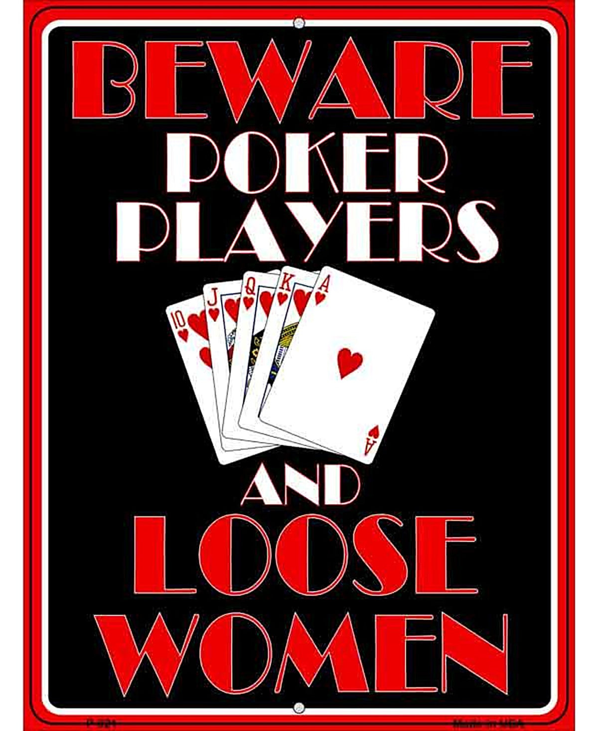 Poker Players Metal Novelty Parking Sign