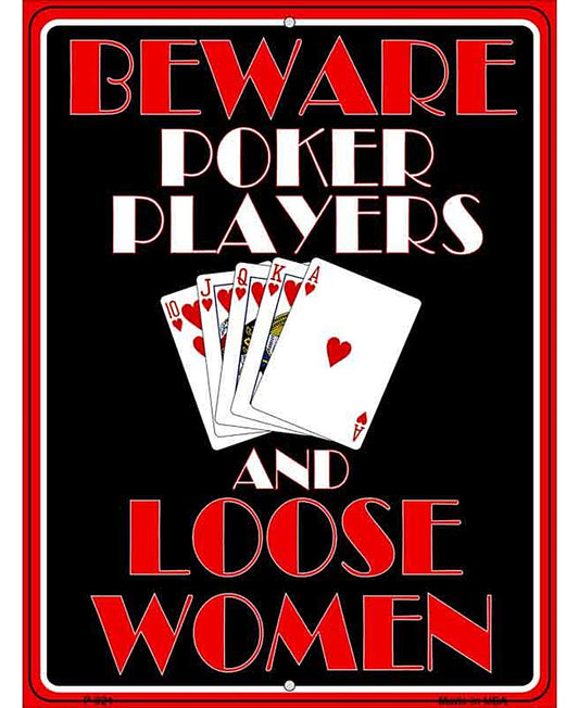 Poker Players Metal Novelty Parking Sign