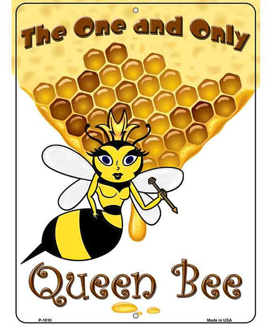 Queen Bee Gold Metal Novelty Parking Sign