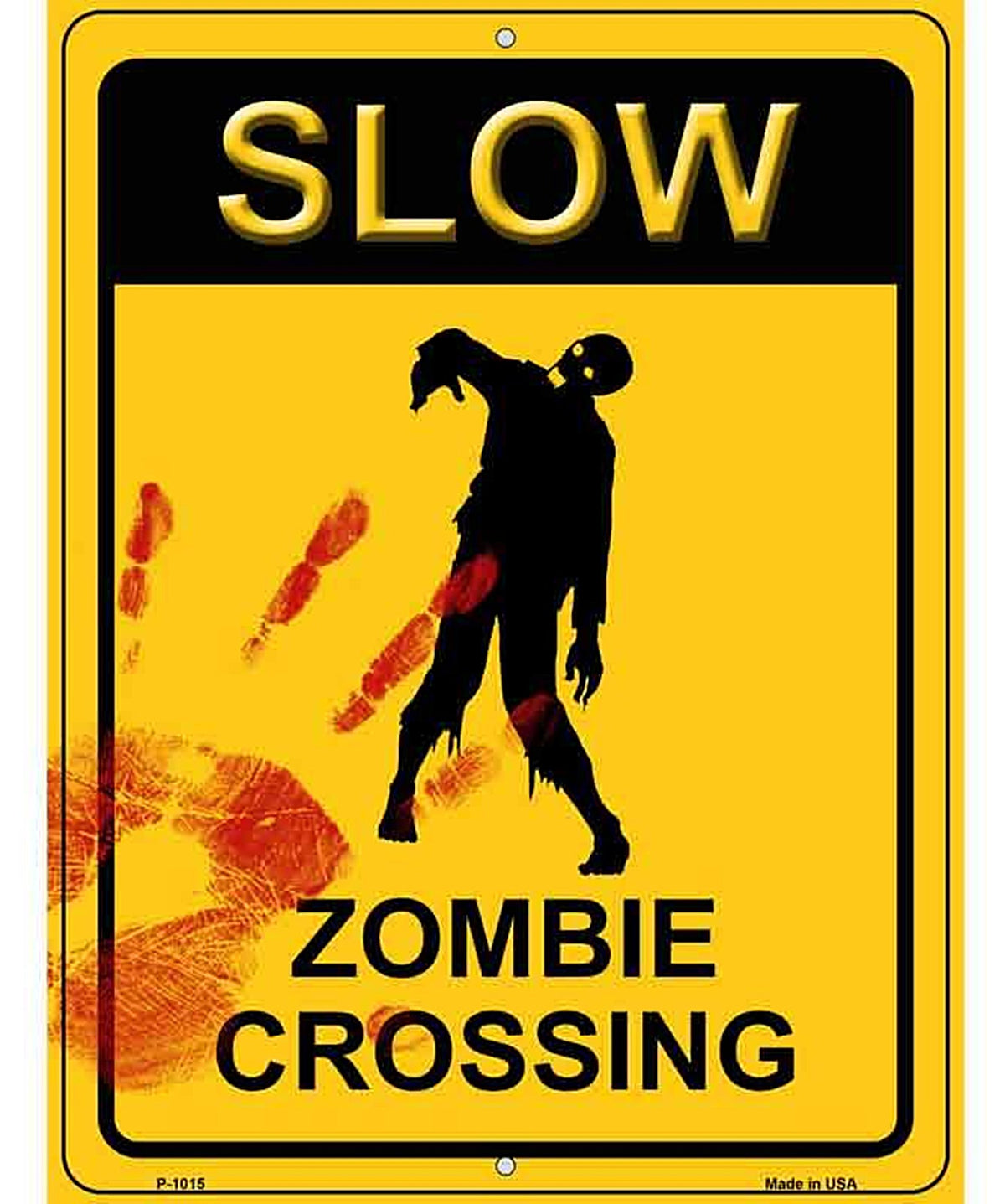 Zombie Crossing Metal Novelty Parking Sign