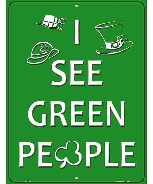 Green People Metal Novelty Parking Sign