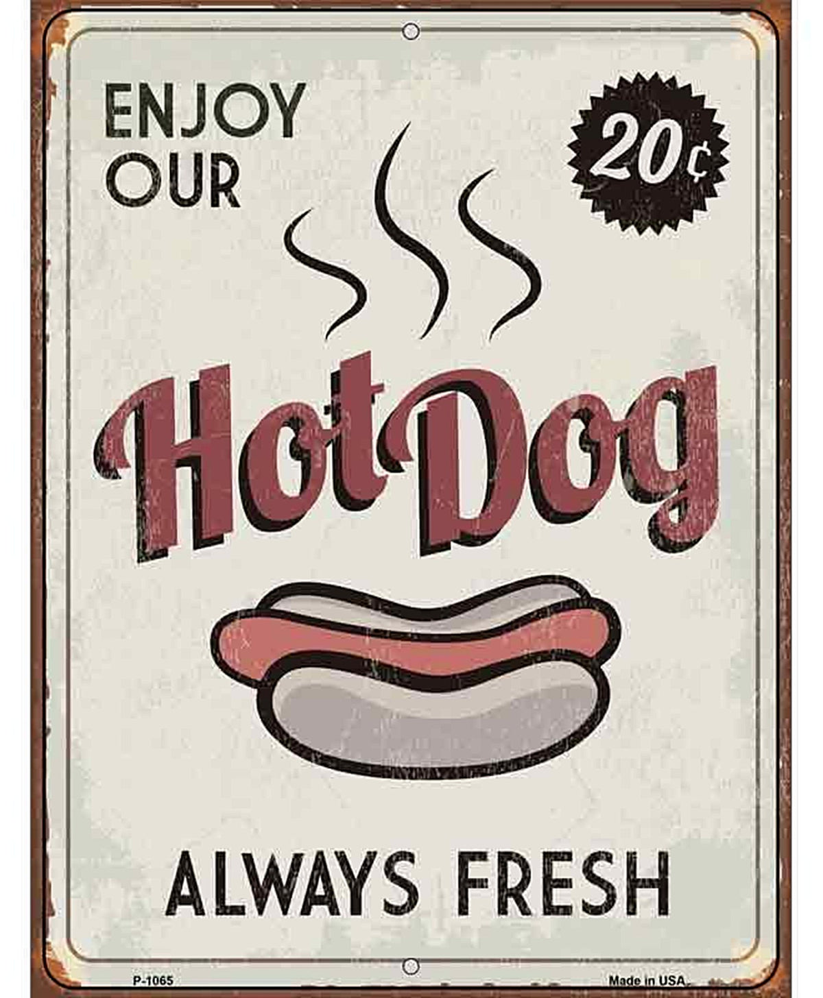 Hot Dog Metal Novelty Parking Sign