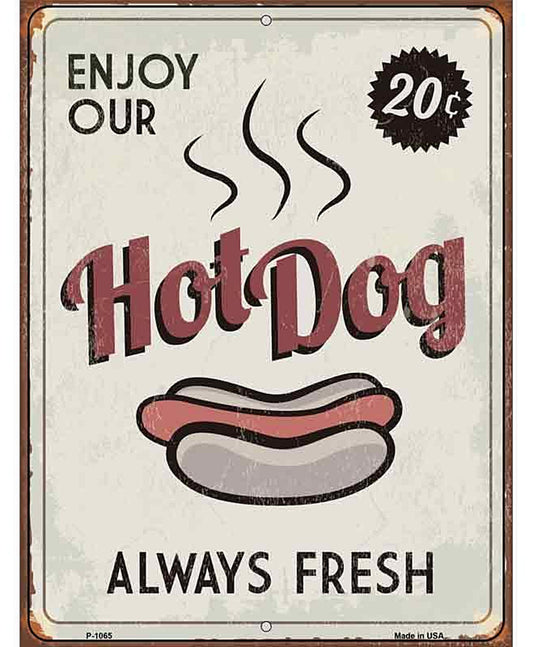 Hot Dog Metal Novelty Parking Sign