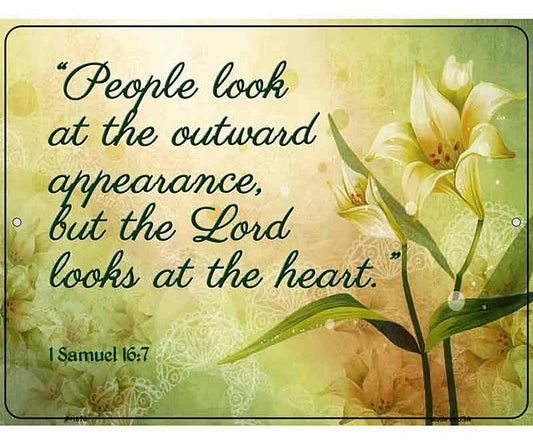 Lord Looks At The Heart Metal Novelty Parking Sign