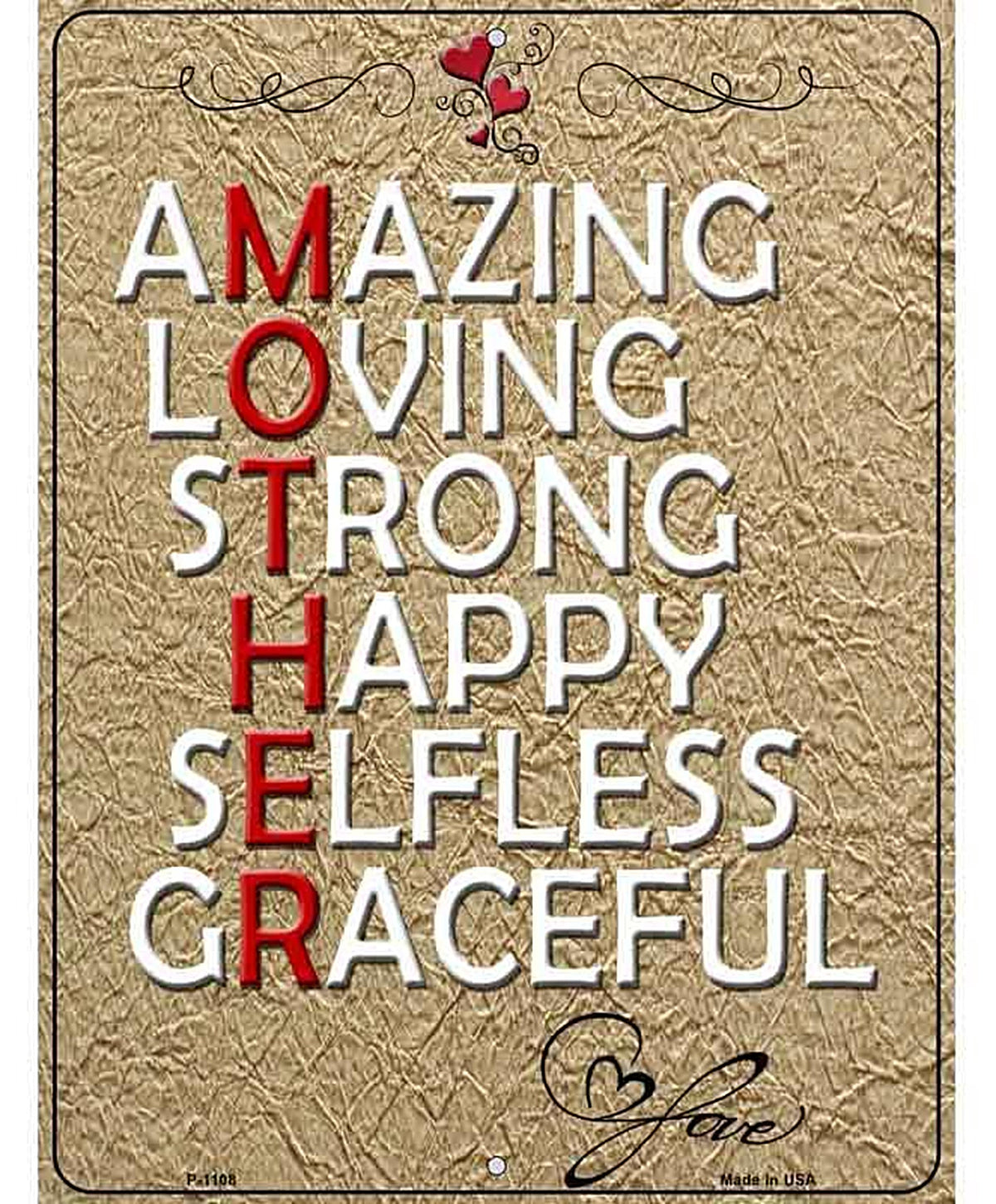 Mother Metal Novelty Parking Sign