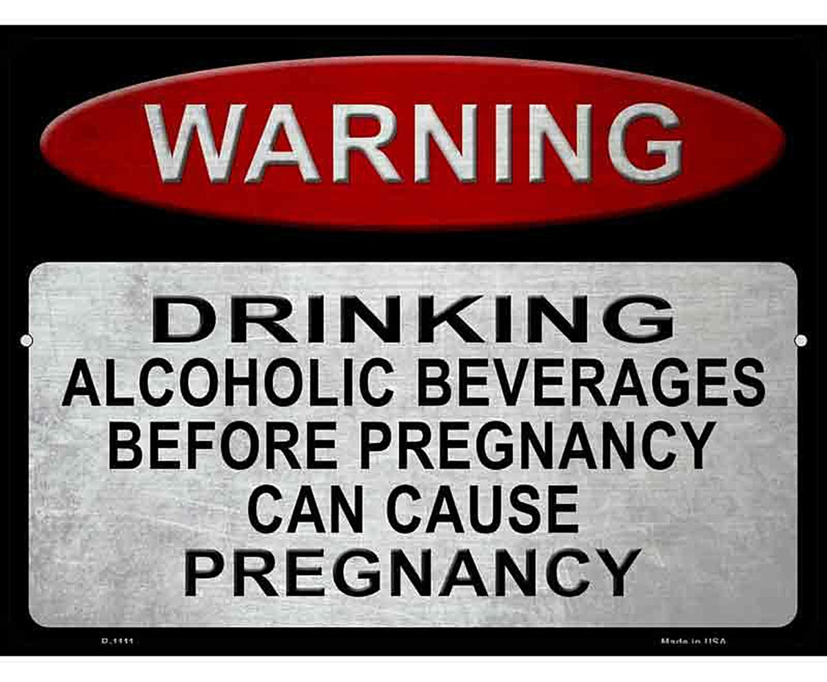 Warning Drinking Metal Novelty Parking Sign