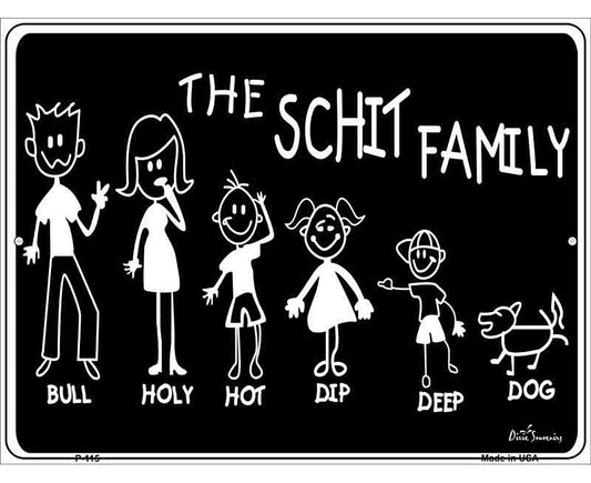 The Schit Family Metal Novelty Parking Sign