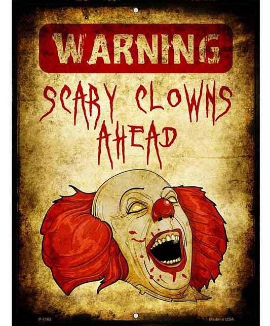 Scary Clowns Metal Novelty Parking Sign