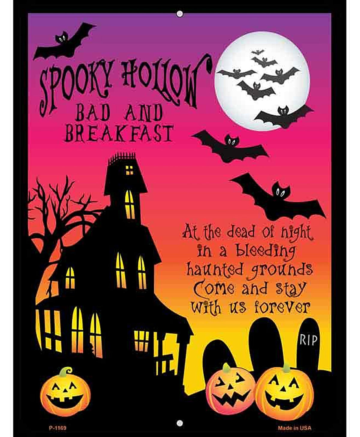 Spooky Hollow Metal Novelty Parking Sign