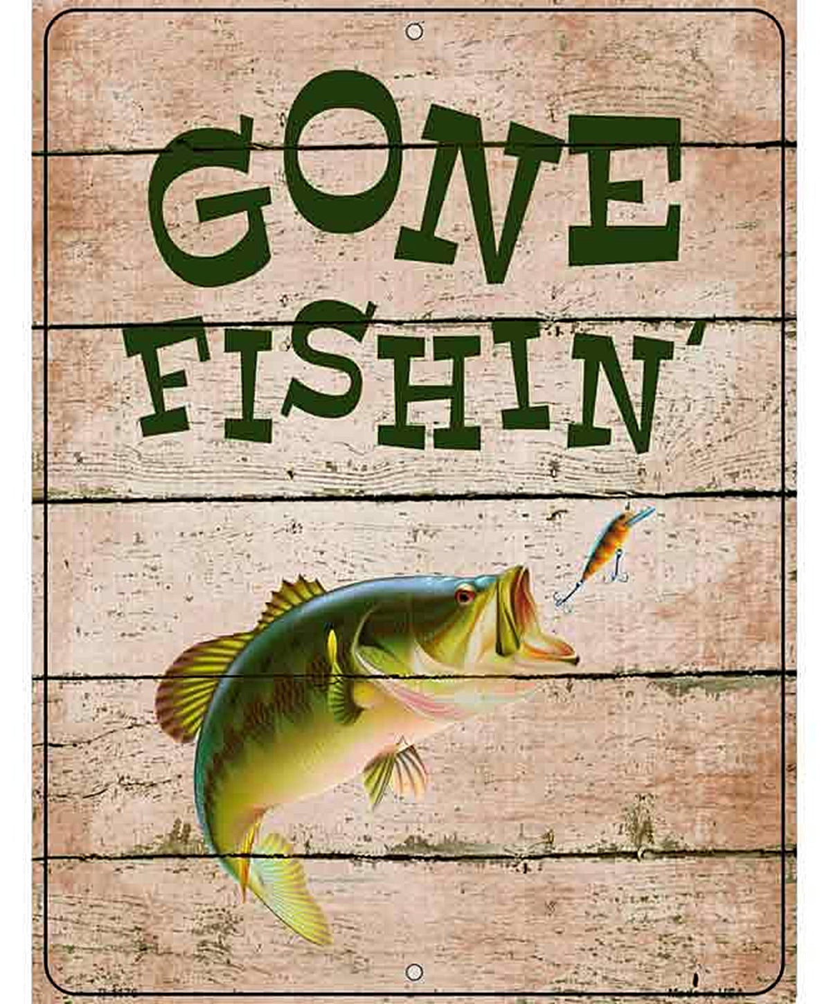 Gone Fishing Metal Novelty Parking Sign