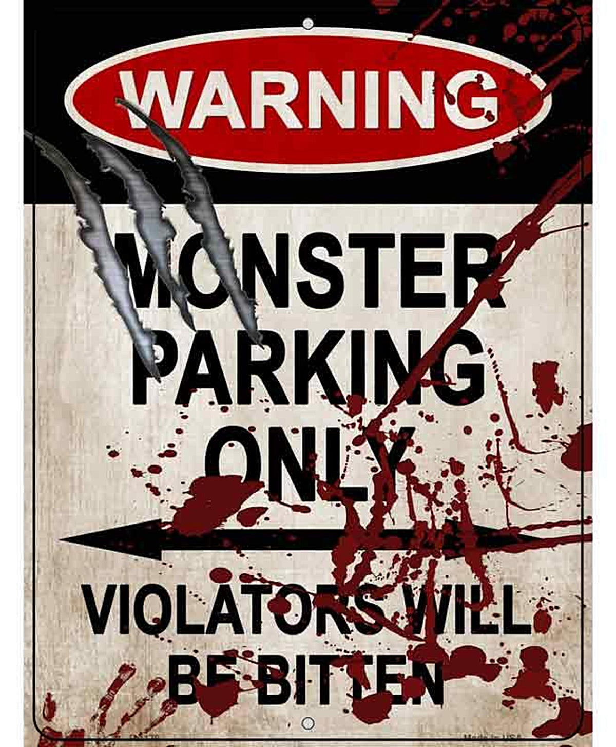 Monster Parking Metal Novelty Parking Sign