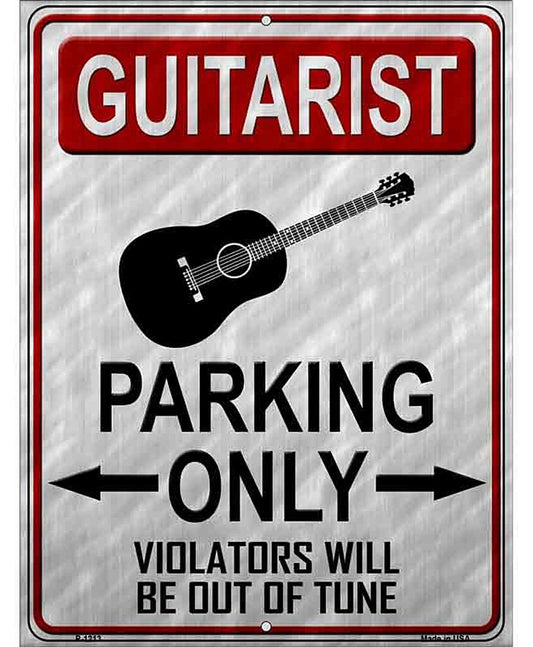 Guitarist Parking Metal Novelty Parking Sign