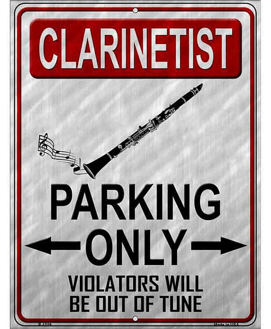 Clarinettist Parking Metal Novelty Parking Sign