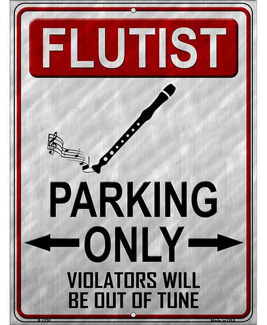 Flutist Parking Metal Novelty Parking Sign
