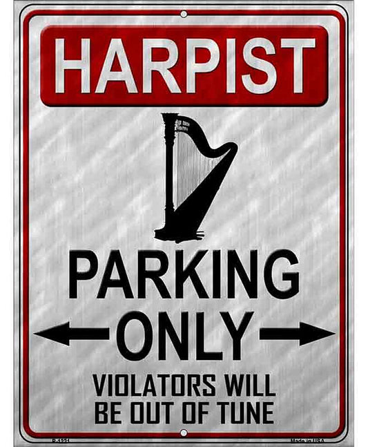 Harpist Parking Metal Novelty Parking Sign