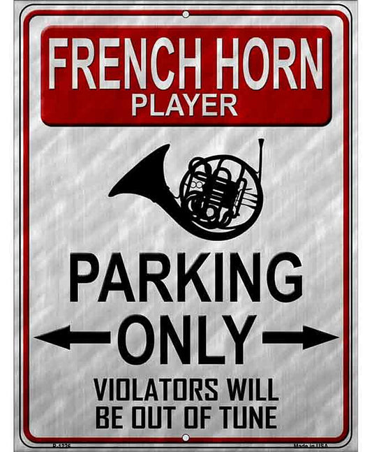 French Horn Player Parking Metal Novelty Parking Sign