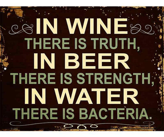 In Wine There is Truth Metal Novelty Parking Sign