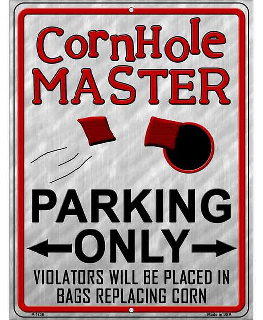 Cornhole Master Metal Novelty Parking Sign