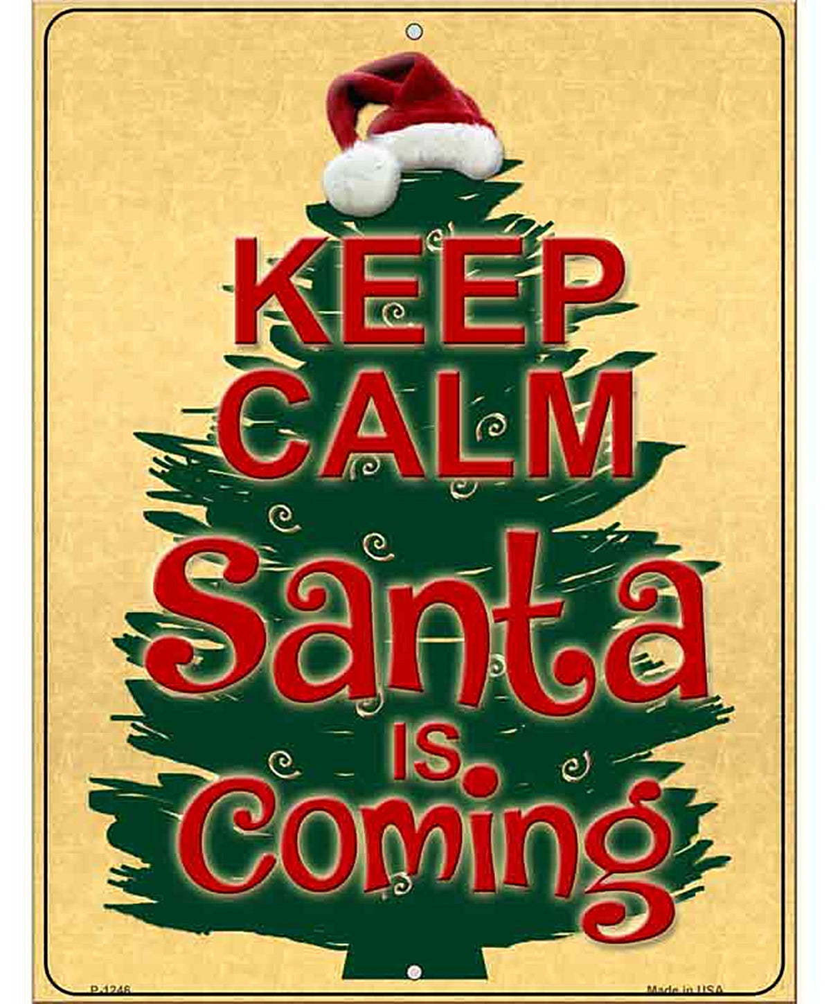 Santa Is Coming Metal Novelty Parking Sign