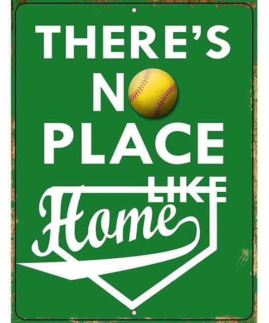 No Place Like Home Softball Metal Novelty Parking Sign