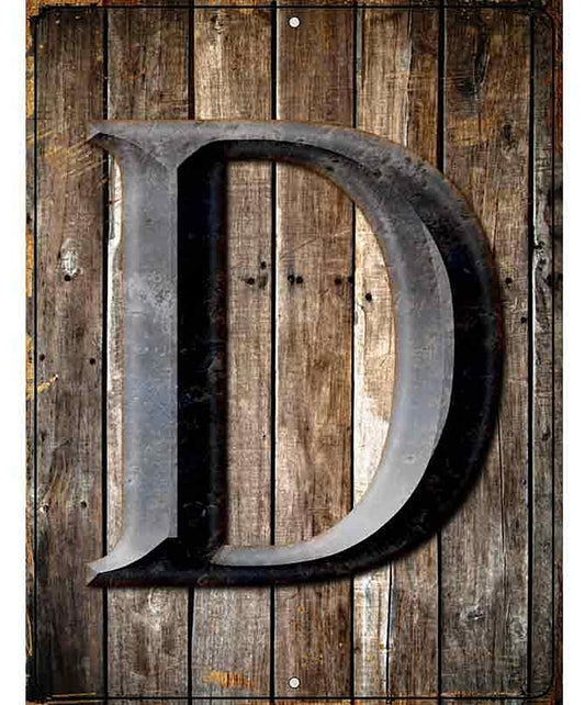 Letter D Metal Novelty Parking Sign