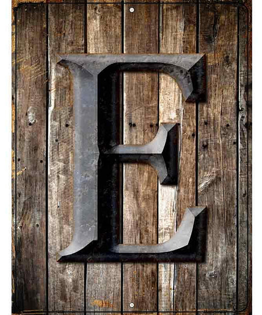 Letter E Metal Novelty Parking Sign