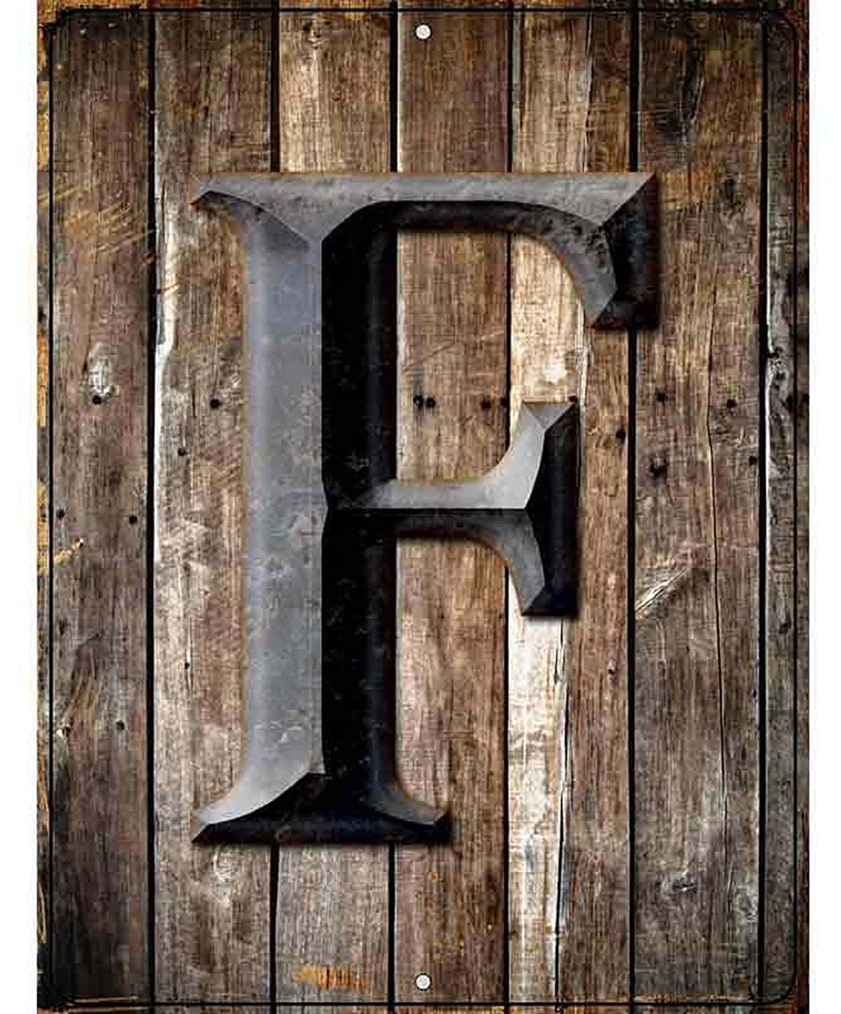 Letter F Metal Novelty Parking Sign
