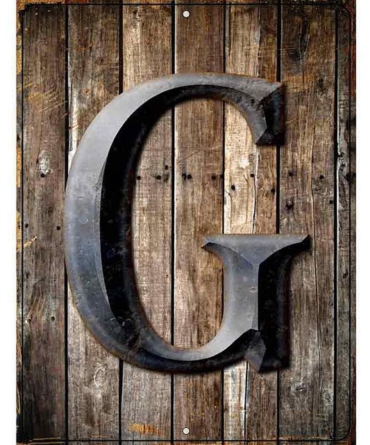 Letter G Metal Novelty Parking Sign
