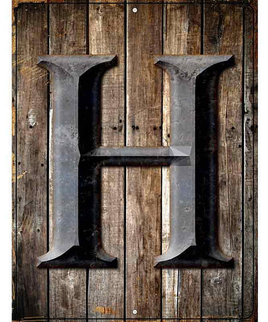 Letter H Metal Novelty Parking Sign