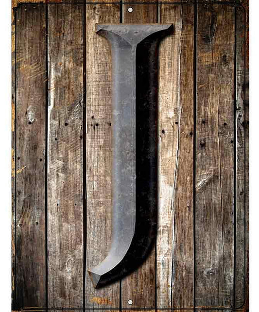 Letter J Metal Novelty Parking Sign