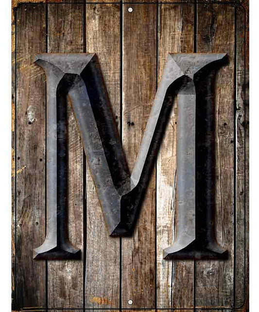 Letter M Metal Novelty Parking Sign