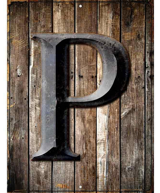 Letter P Metal Novelty Parking Sign