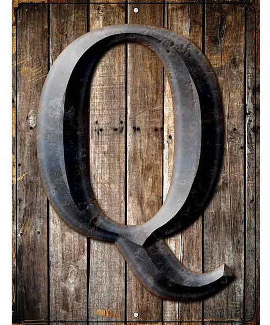 Letter Q Metal Novelty Parking Sign