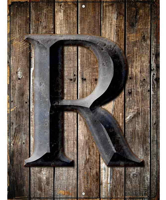 Letter R Metal Novelty Parking Sign
