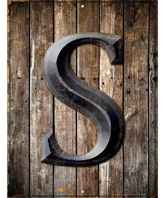 Letter S Metal Novelty Parking Sign