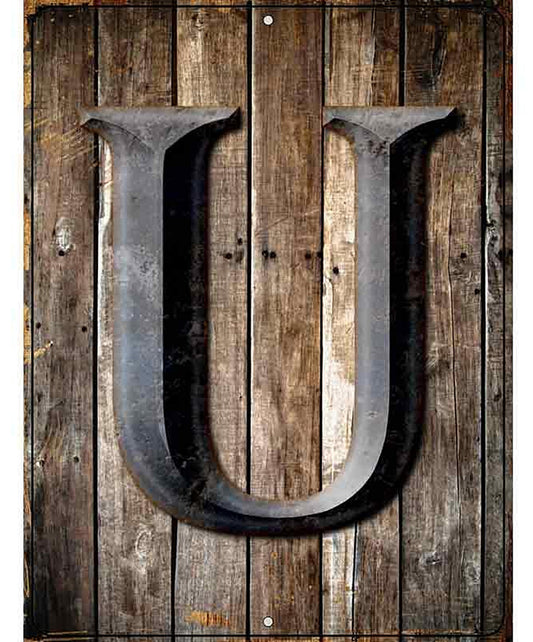 Letter U Metal Novelty Parking Sign